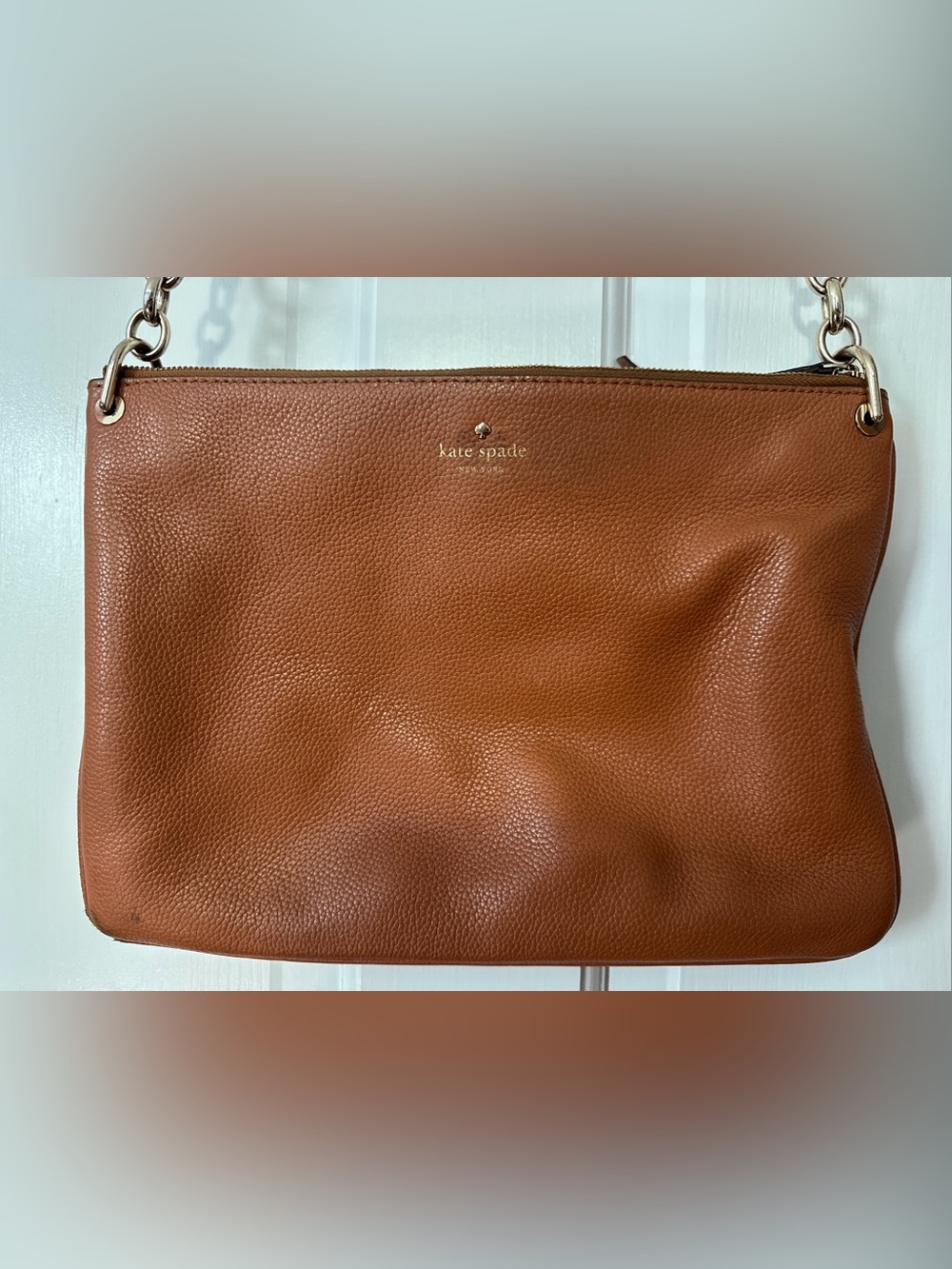 Kate Spade Pebbled Leather Shoulder Bag in caramel Brown